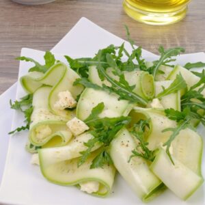 tagliatelles courgette feta pitta été